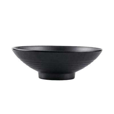 China Viable Hot Selling Traditional Style Melamine Ramen Black Plastic Bowl For Catering With Custom Acceptable Logo for sale