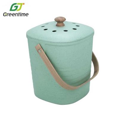 China Sustainable Recycle Bamboo Fiber Compost Bin Compost Storage Bin Compost Storage Bin Counter Compost Bin For Home for sale