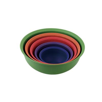 China Eco Friendly Durable 5pcs Sustainable Bamboo Fiber Set Colorful Salad Jar Storage Bowl Set For Food for sale