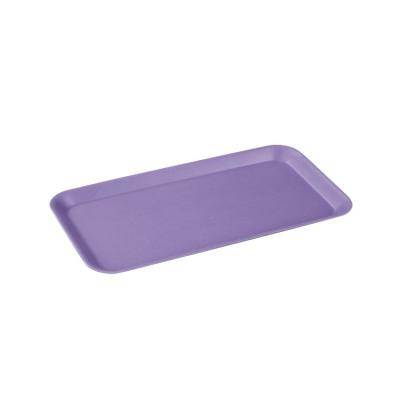 China Eco-Friendly.Safety.Colorful Rectangular Bamboo Melamine Fiber Serving Tray for Breakfast Dinner Tea Coffee for sale