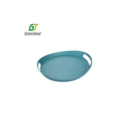 China Professional Serving Tray Made Durable Modern Bamboo Fiber Food Grade Oval Bamboo Serving Lunch Tray for sale