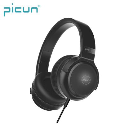 China Original High Quality Picun C60 Bass Line In Mic Headband Stereo 3.5mm Over Ear Wired Headphones for sale