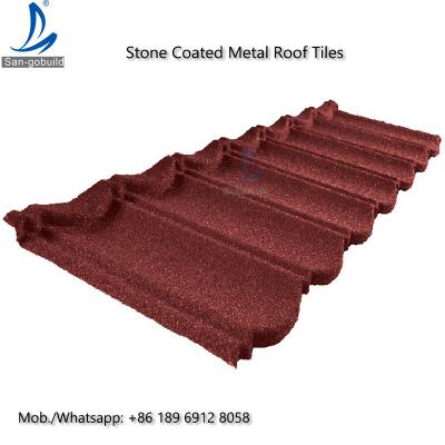 China German Lightweight Stone Chips Coated Type Steel Roofing / Metal Galvanized Steel Shingle Roof Tiles for sale