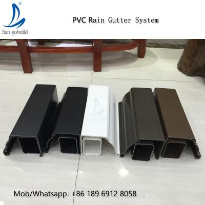 China High Quality Rain Drainage System Building Material Plastic PVC Rain Gutter System Downspout Fittings Rainwater Gutters for sale