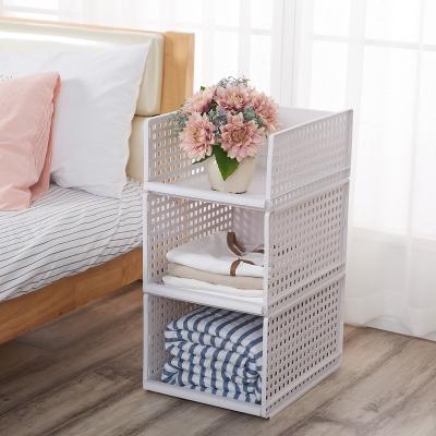 China Modern heavy duty plastic storage stacking basket for closet for sale