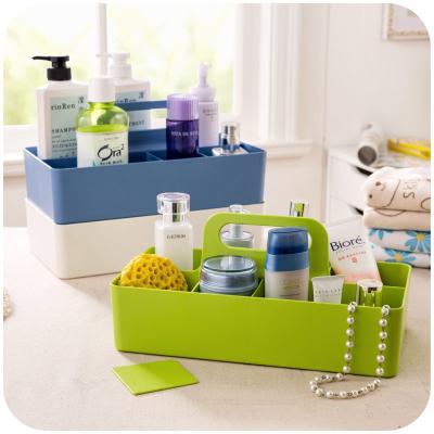 China Contemporary Bathroom Laundry Basket Shower Shampoo Gel Storage Plastic Separate Storage Box With Handle for sale