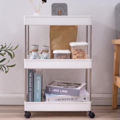 China 3 Layers High Quality Viable Plastic Shelf Kitchen Shelving Rack Multi-Layer Storage Rack Kitchen Trolley Cart for sale