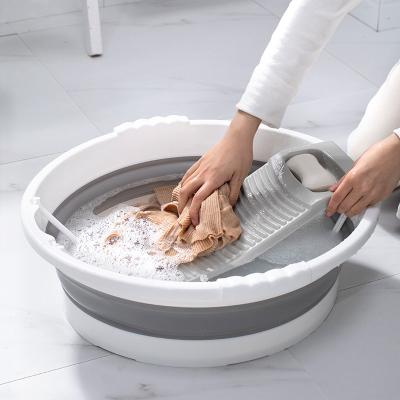 China Foldable Bathroom Hand Wash Basin Household Sink Large Bath And Foot Plastic Basin for sale