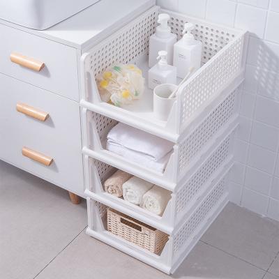 China High Quality Sustainable Board Type Plastic Foldable Wardrobe Clothes Storage Drawer Basket Matching Storage Basket Box Paper Storage for sale