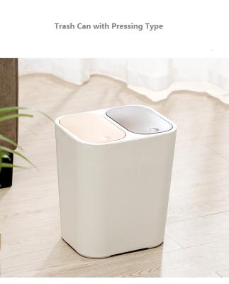 China Sustainable Hot Garbage Bins Two Compartments Modern Insulated Trash Can Sales Trash Can for sale