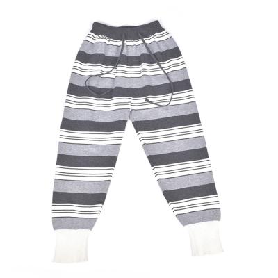 China Color Fade Proof Boy Stylish Winter Stripe Pattern Boys Knitted Best Selling Custom Made Kids Cashmere Top Pants Trousers for sale