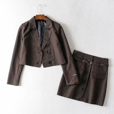 China QUICK DRY R40003S Latest Fashion Women's Solid Color Slim Fit Blazer With Skirts Sets for sale