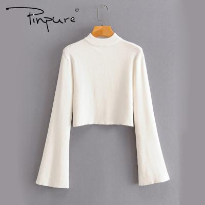 China R50849S 2020 Breathable Round Neck Sweater Flare High Sleeve Waist Sweater for sale