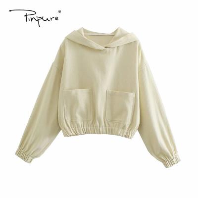 China New Arrival Sustainable Spring Women's Apparel R41022S Fashion Solid Color Loose Twill Sweater for sale