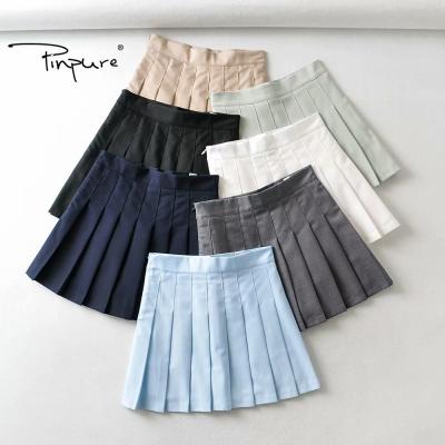 China R40961S Wholesale Women's Fashion Solid Color Skirt Skirts Anti-Static New Arrival Loose Casual Pleated Women's Pure Color Skirts for sale