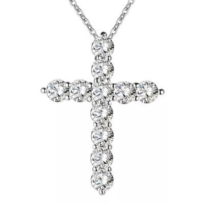 China FASHIONABLE 5A Zircon Cross Pendant Necklaces For Mother's Day Anniversary 18k Gold Plated Brass Cross Necklace Choker For Women for sale