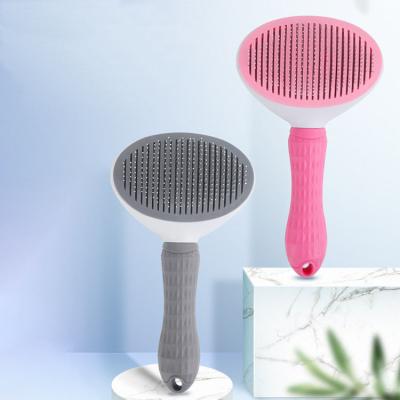 China Hot Sale Pure Floating Hair Comb Dog and Cat Grooming Needle Stocked Automatic Comb for sale