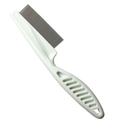 China 14-18cm Slag Rod Cat Suppliespet Hair Comb Stocked White Pet Flea Comb for sale