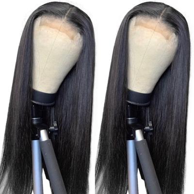 China Lace Front Wig Baby Bleached Knots With Hair Pre Plucked 5x5 HD Closure Wig Indian Straight Virgin Human Hair Cuticle Aligned Hair Wig With Skily Straight Hair for sale