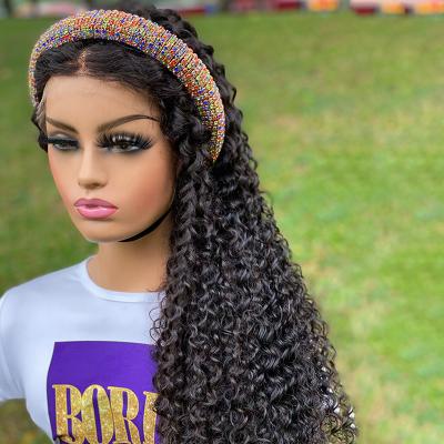 China Swiss Wave 13*4 HD Front Wig Highest Quality Deep Lace Lace Frontal Virgin Peruvian Hair Wig Long Length Popular With Woman for sale