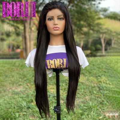 China BoruiHair silky straight wave preplucked hd bleached knot lace wig with factory price for sale