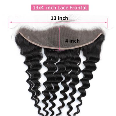 China 100% Virgin Peruvian Human Hair Deep Wave HD Lace Headband 13x4 HD Lace Headband Pre-plucked and tangles Free Unprocessed Lace Headband 004 for sale