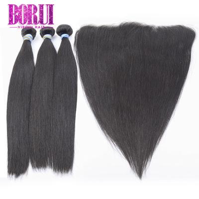 China No Tangle No BORUI HAIR Shedding 8-40 Inch Straight Hair Bundles With Lace Headband 100% Unprocessed Virgin Hair for sale