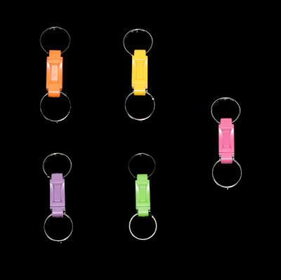 China Plastic Customizable Double Ring Portable Key Ring Quick Release Detachable Key Chain for sale