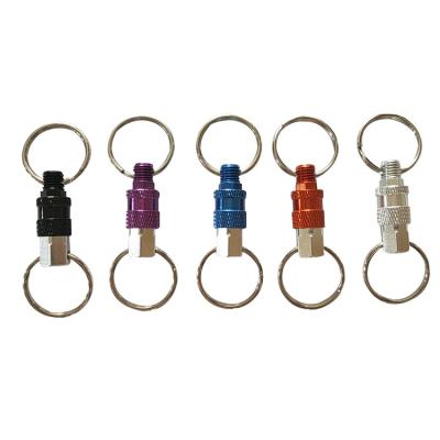 China Quick Release Aluminum Key Ring Aluminum Key Accessories Adjustable Double Key Ring Chain Chain for sale