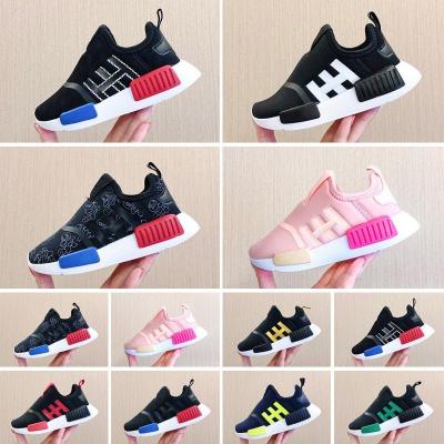 China Breathable NMDs 360 Infant Glow Core Baby Infants Small Kid Running Shoes Toddler Girls Boys Black Pink Children Kids Size 22-35 for sale