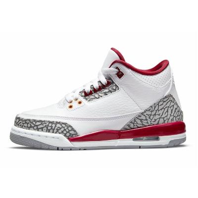 China Rubber Jumpman 3 Red Cool Gray Pure White International Flight USA Outdoor Sports Sneaker Trainers Mens Basketball Shoes 3s for sale