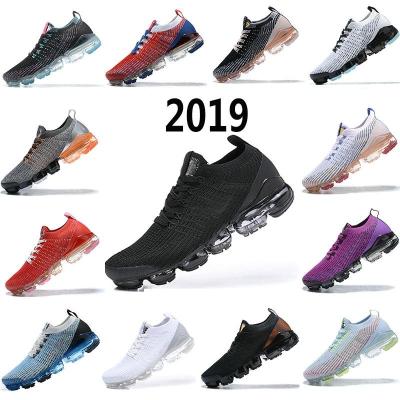 China EVA Classic Cushion 2019 Running Shoes Flyknit 2.0 Triple Multicolor Pure White Platinu Navy Mens Womens Sneakers 36-45 for sale