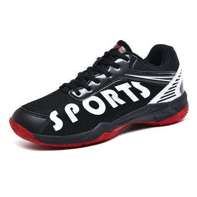 China New Rubber Training Tennis Shoes Men Women Shoes Black Orange Breathable Badminton Shoes Lightweight Couples Tennis Sneakers for sale