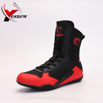 China Wholesale Gold Boxing Shoes Rubber High Top Black New Style Wrestling Squatting Shoes Breathable Mesh Professional Sneakers for sale