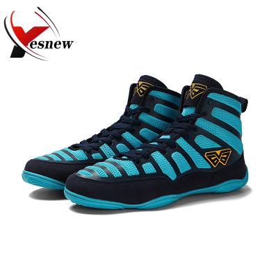 China Professional Wrestling Rubber Shoes Flying Functional Woven Boxing Shoes Mens Soft Microfiber Suede Non-Slip Backing for sale