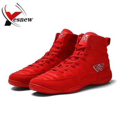 China Custom Men's Wrestling Shoes Rubber Flying Soft Woven Suede Microfiber Boxing Shoes Functional Shoes Non-Slip Backing for sale