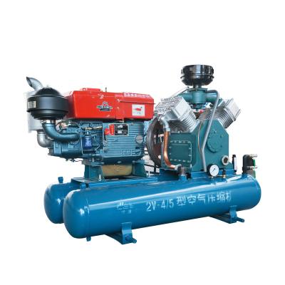 China Kaishan 2V4/5 piston lubricated portable mining diesel air compressor for jack hammer for sale