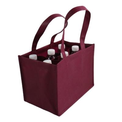 China Recyclable Non Woven PP 3 6 9 Bottle Eco Wine Bag Canvas Wine Tote Bags for sale