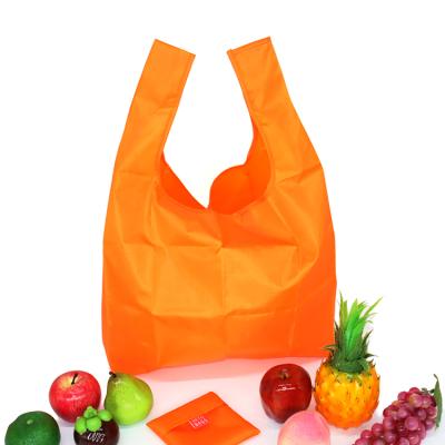 China Custom Reusable Foldable 100% Polyester Grocery Foldable Bags Eco-friendly/Durable/Easy Promotional Shopping Bag Clean for sale