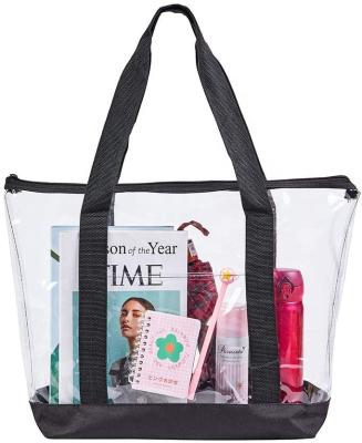 China Wholesale Eco-Friendly Extra Large Clear Waterproof Travel PVC Shoulder Handbag Shopping Bag for sale