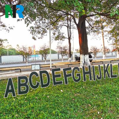 China Eco-friendly hot sale number 0-9 yard sign alphabet letter yard sign with stake for sale