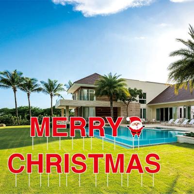 China Eco - Friendly Merry Christmas Decorations Supplies Outdoor Yard Signs Letters With Stakes for sale