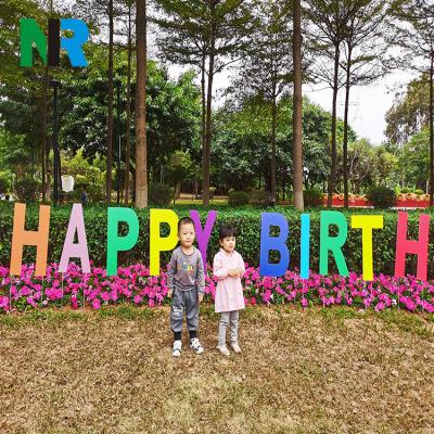 China Eco-Friendly Happy Birthday Letters Yard Sign With Stakes Yard Cards for sale