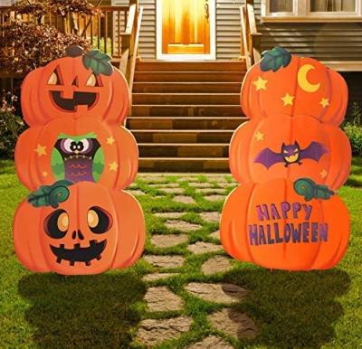 China Eco-friendly Halloween Yard Signs Pumpkin Sign Board Halloween Decorations Lawn Sign For Halloween Party for sale