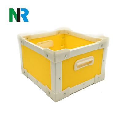 China Locable Foldabe 100% PP Blank Plastic Storage Crates With Handles for sale