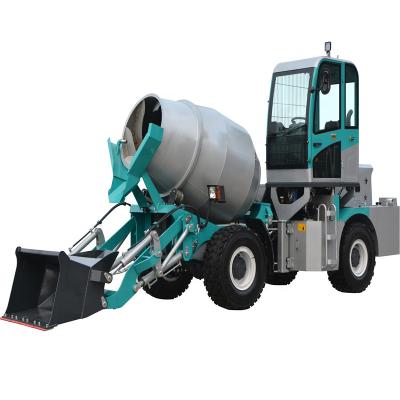 China Self Loading And Self Unloading Concrete Mixer Vendors Competitive Self Loading 3.2 Cubic Meter Small Concrete Mixer With Cabin Comfortable Price for sale