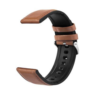 China Designer Smart Silicone Leather Straps 20mm 22mm Watch Bands Luxury Smart Watch Band for sale