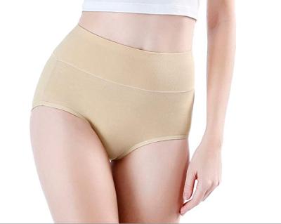 China 2021 Antibacterial Cotton Women's High Waisted Underwear Ladies Full Briefs Soft Panties for sale