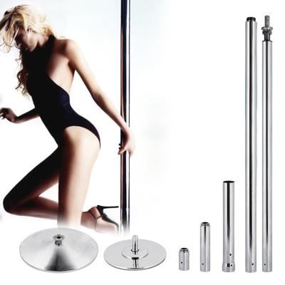 China Metal Tube Fitness Dance Poles Portable Dance Pole 45mm Chrome Spinning Exercise Pole Stripper Strip Pole for sale