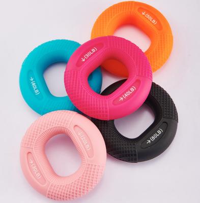 China Fitness Equipment Application Hand Grip Exercises Strengthene Finger Trainer Silicone Hand Grip Hand Grip Ring for sale